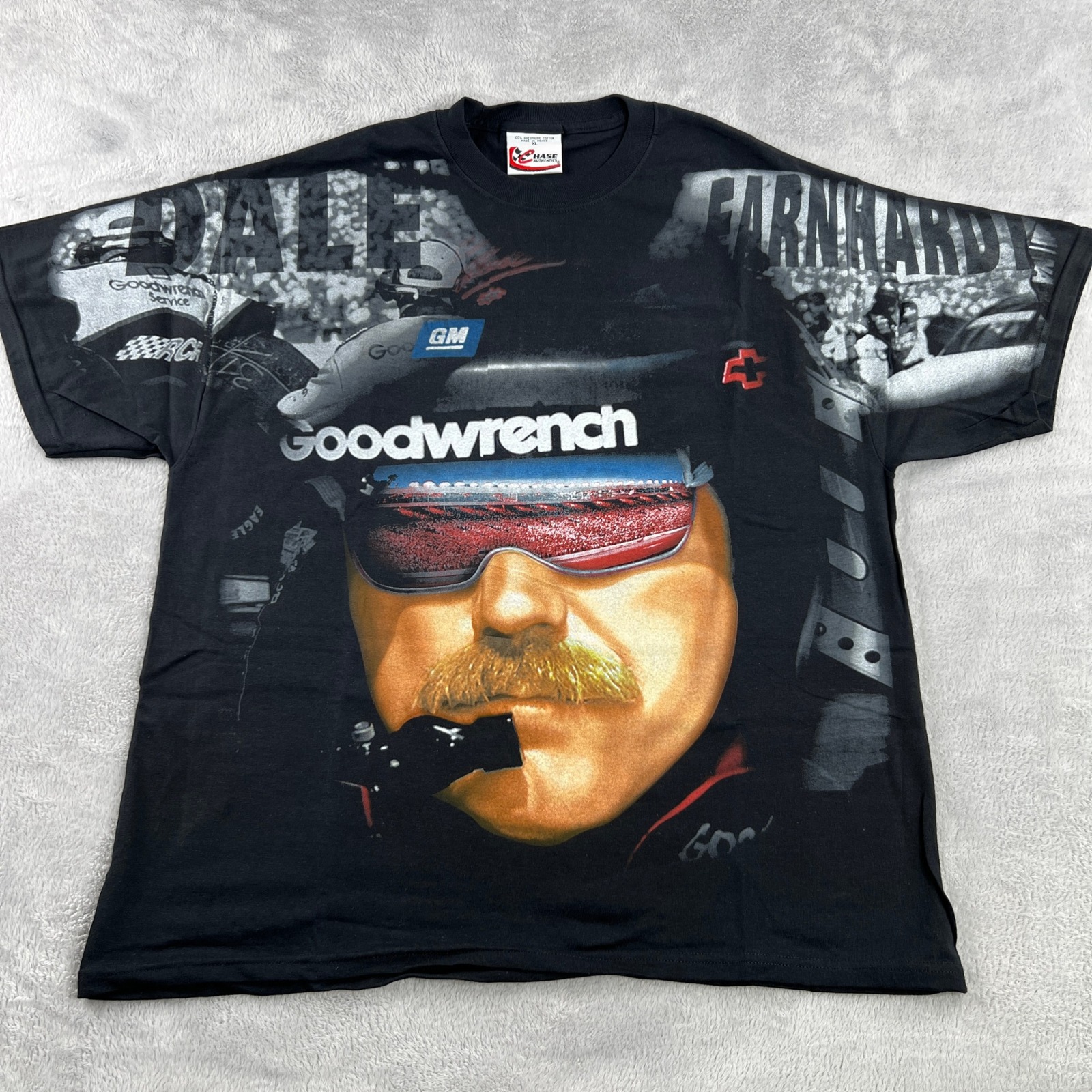 Vintage Dale Earnhardt Big Face Aop T-Shirt Xl Deadstock Nascar Chase Tee